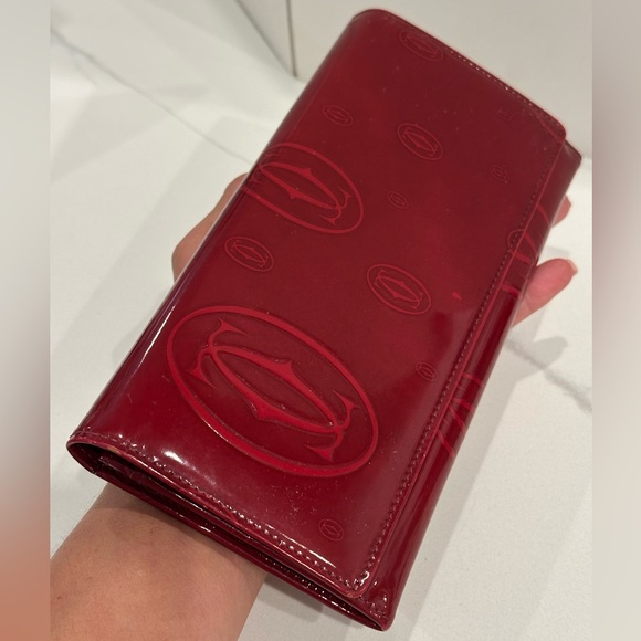 Cartier Happy Birthday Patent Leather Envelope Long wallet - Picture 16 of 16